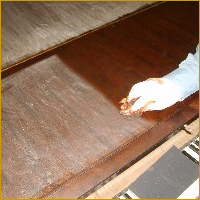 Bluthner Grand piano being repolished - piano restoration