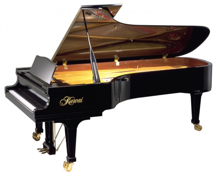 photograph of a Kawai grand piano