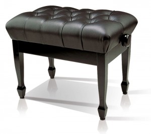 Fixed leg leather top piano stool