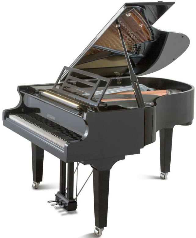 black feurich 179 grand piano