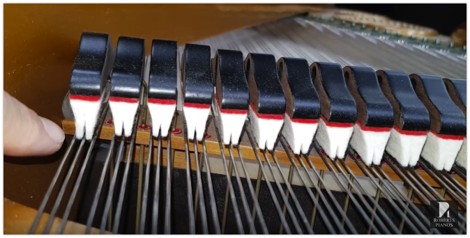 Piano dampers raising up too high on a Bechstein model V grand piano