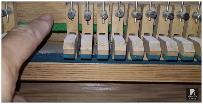 piano damper stop rail